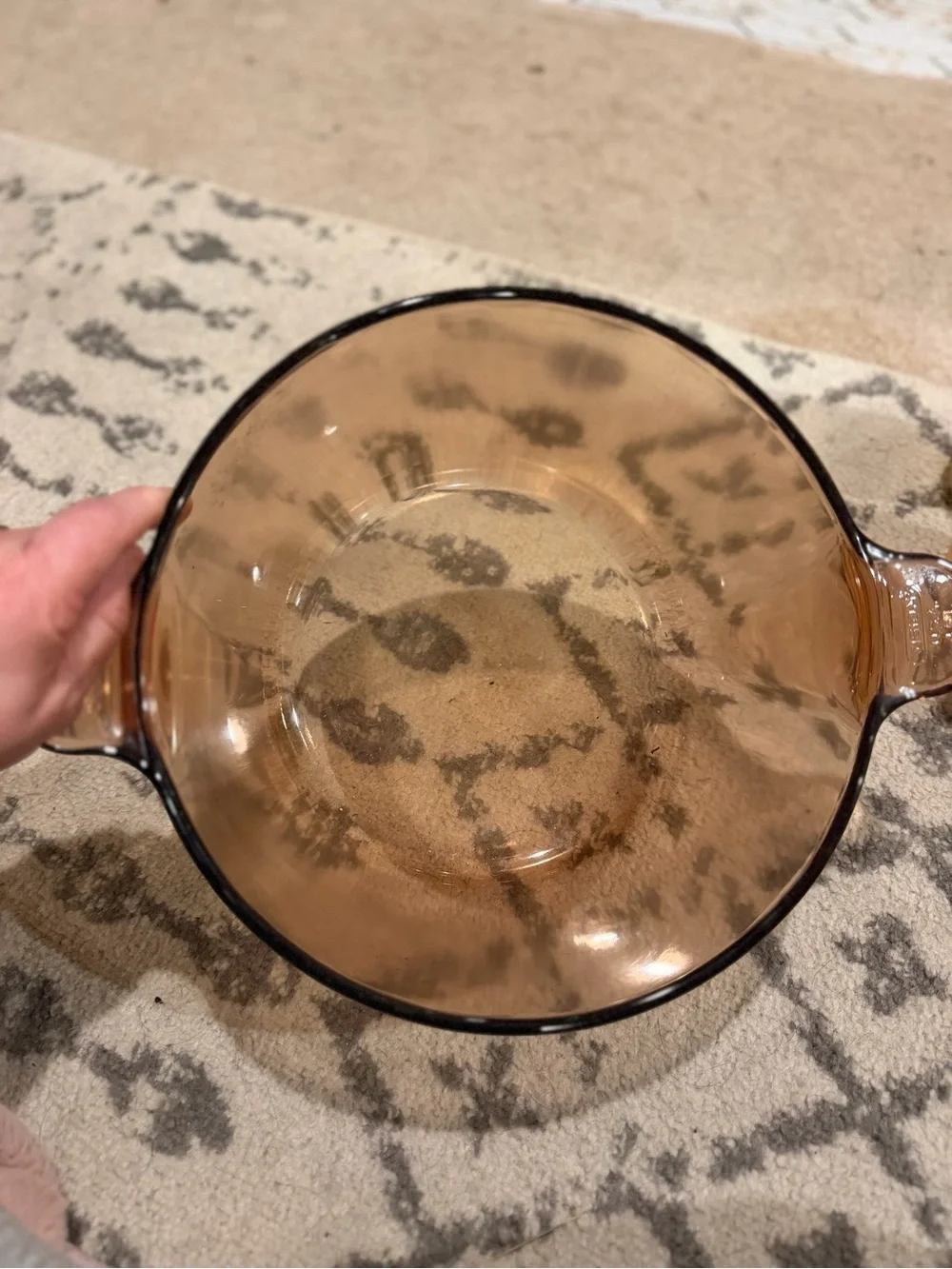 Amber Glass Two-Handle Serving Bowl - Home Kitchen